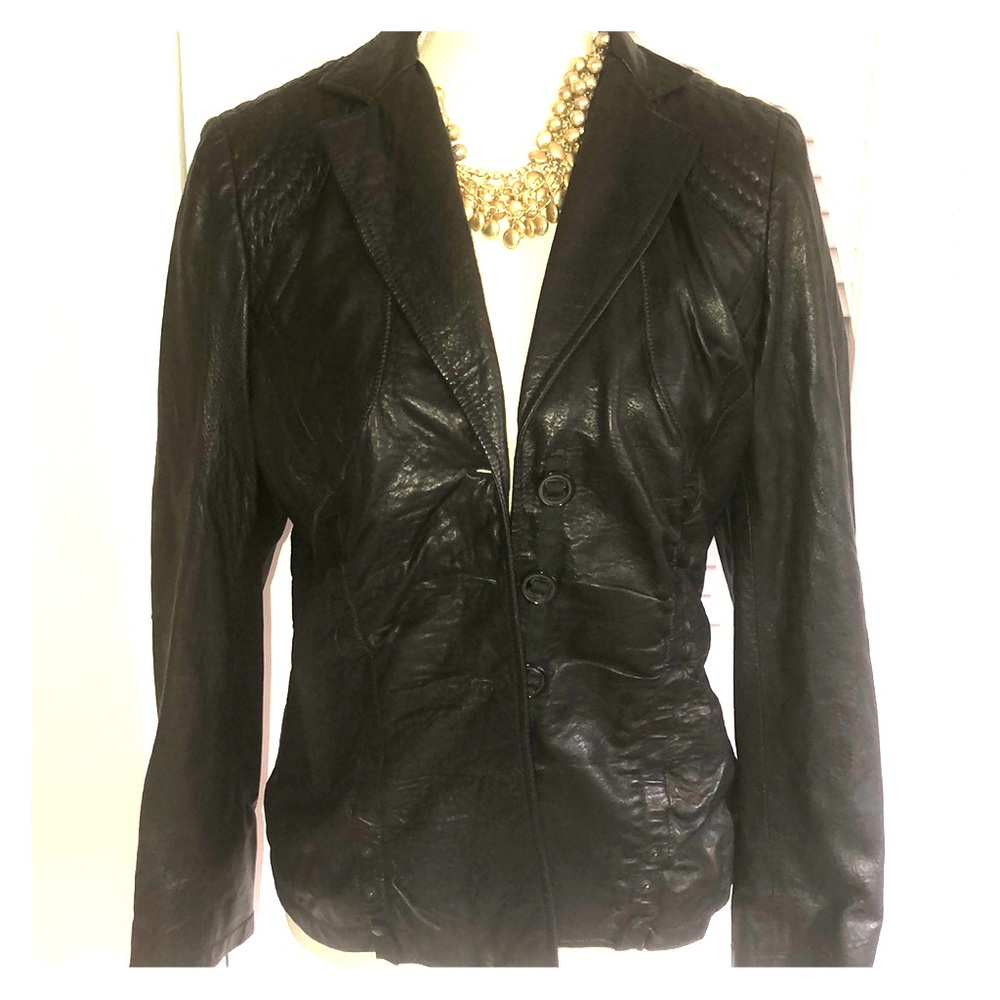 Donna Karan collection leather jacket